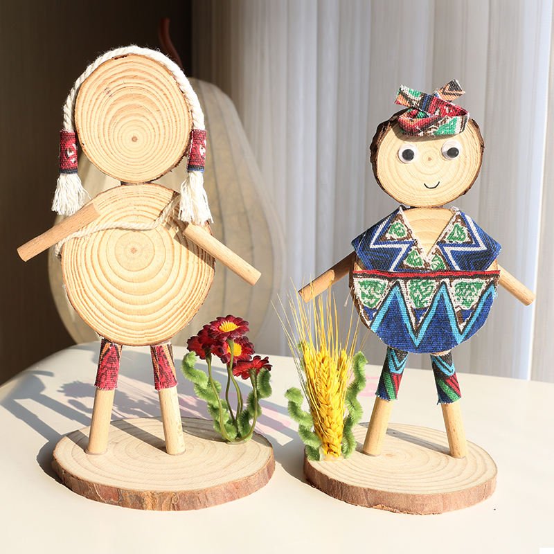 DIY Wood Slice Adhesive Craft Kit for Kindergarten Woodworking Studio Environment Decoration and Creative Art Area