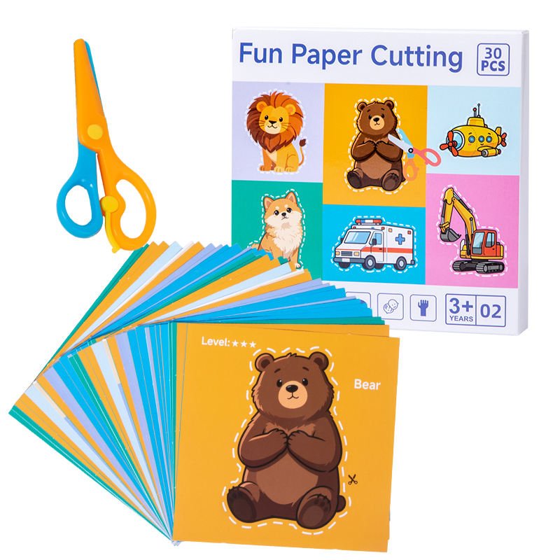 Fun Baby Puzzle Origami Folded Paper Cut DIY Children Handmade Paper Crafts Set Educational Toys for 5-7 Years