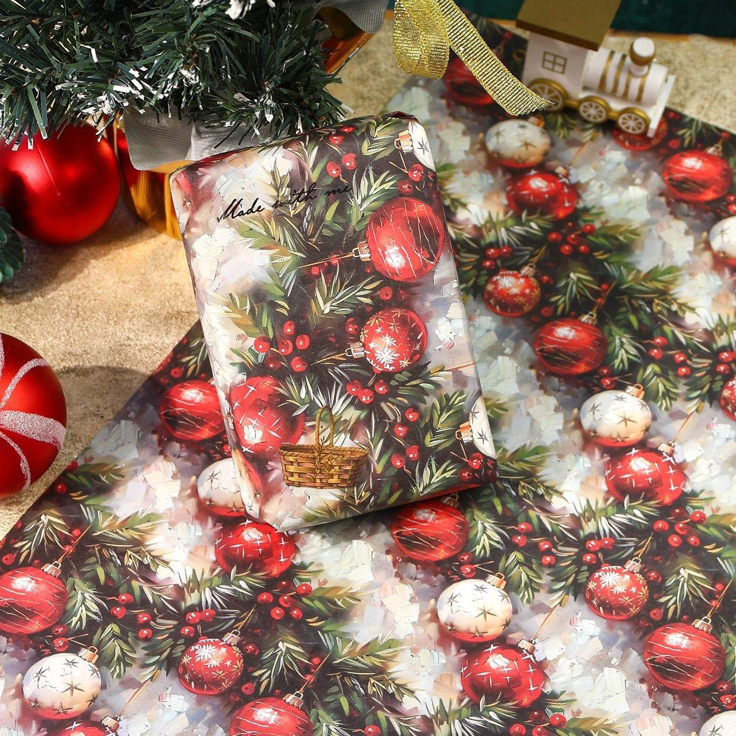 A3 Classic Aged Paper Art Craft Printing Writing Vintage Flat Christmas New Year Packaging Paper Gift Wrapping Paper