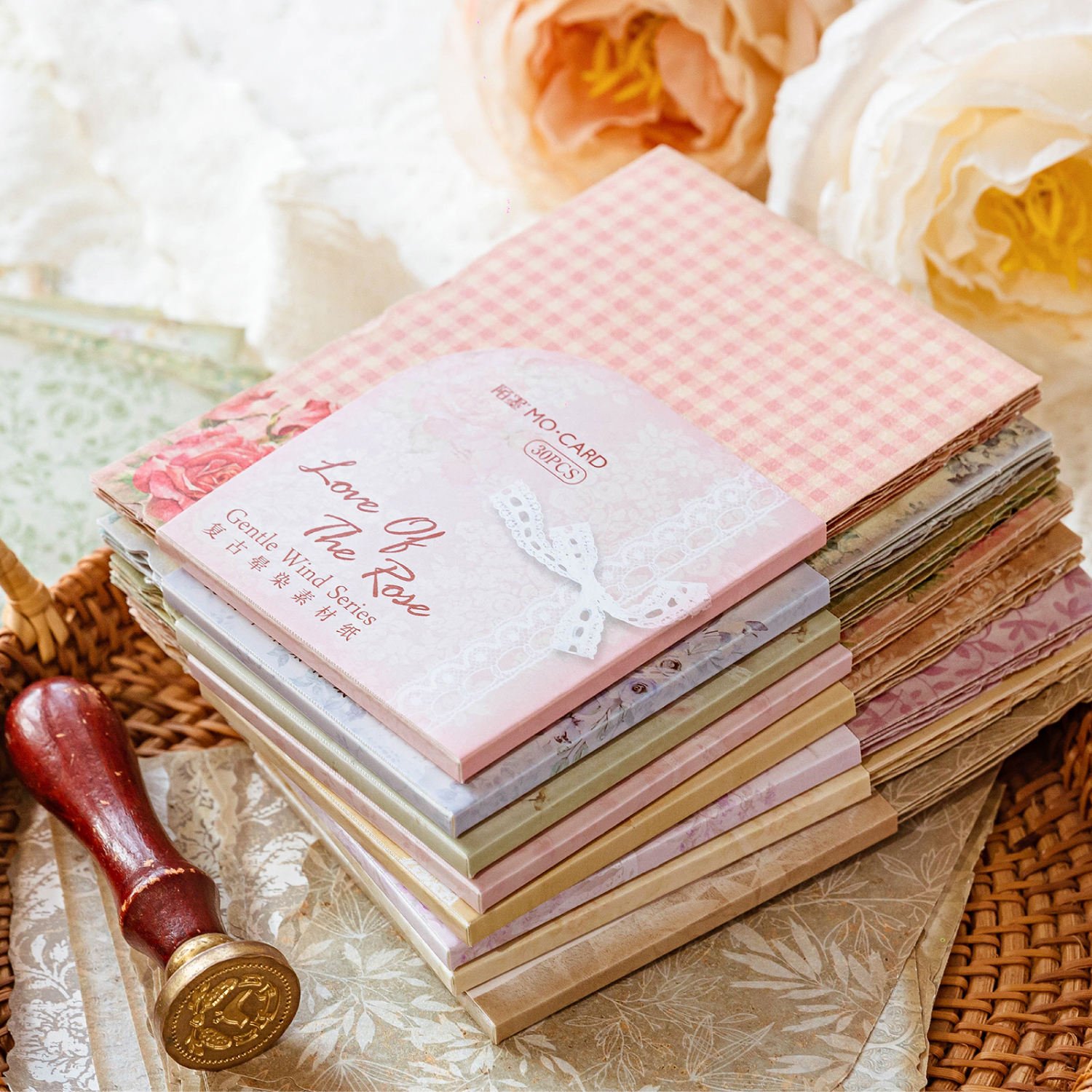Vintage Floral Scrapbook Paper Textured Paper Set Mixed Scrapbook Supplies for DIY Scrapbooking Planner Bullet Journal Supplies