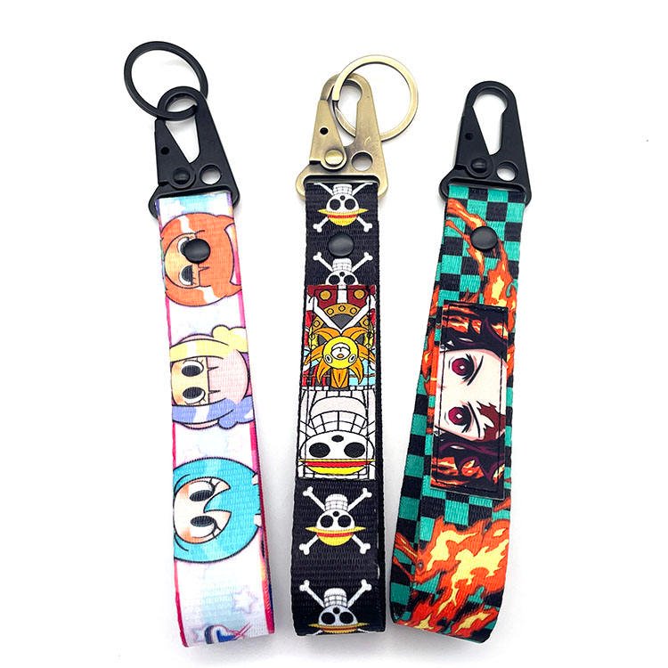 YYX Wholesale Design Logo Fabric Keychains Polyester Lanyard Anime Woven Keychain With Promotional Gifts Custom