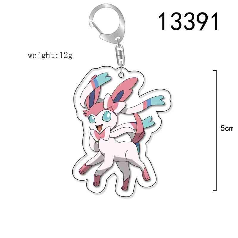 3000 Styles 5cm Size Japan Anime Cartoon Key Chains Pokemoned Pikachu Gengar Eevee Double Sided Plastic Acrylic Keychain Ring