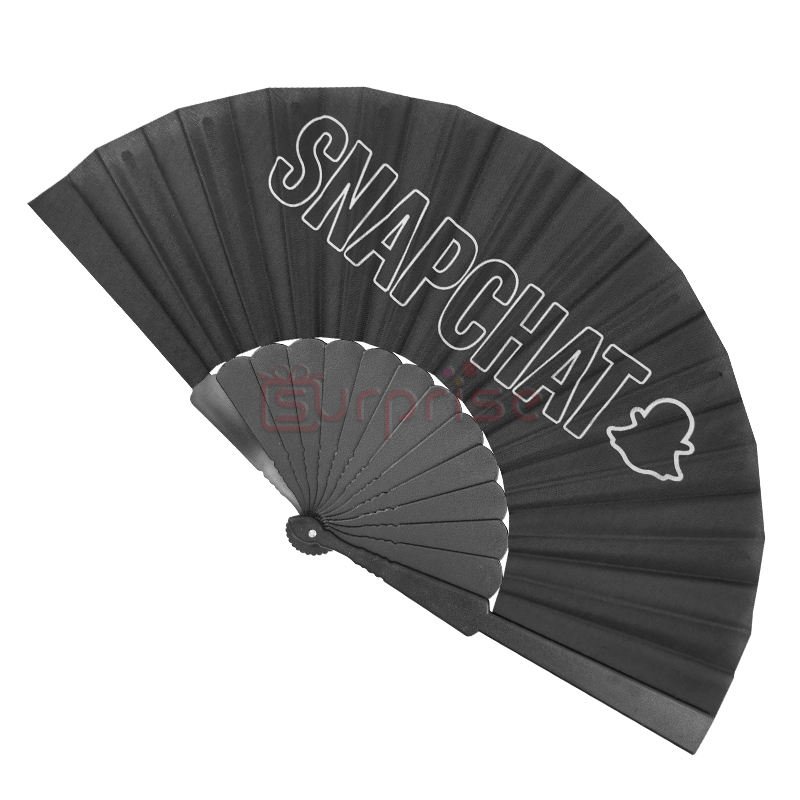 Wholesale 23cm Customized Big Plastic Hand Fans Plastic Clack Rave Fan for Business Gift Bamboo Crafts