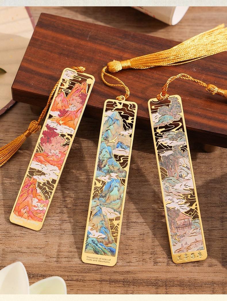 Chinese-style Bookmark Cultural Creative Classical Ancient-style Creative Retro Souvenir Oriental Aesthetics Tassel Printable