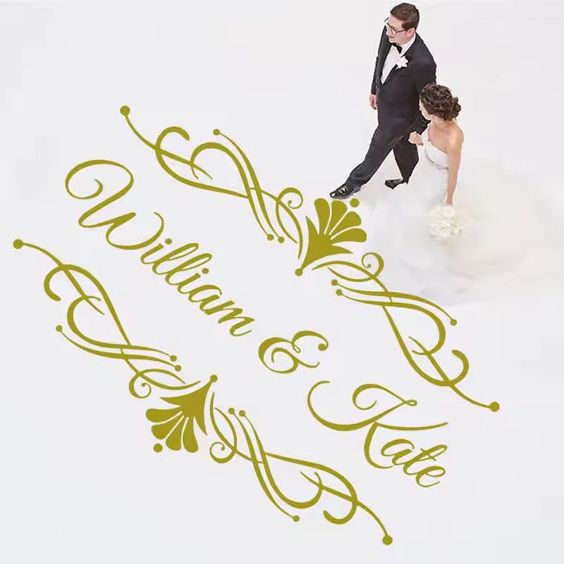 Custom Wedding Dance Floor Vinyl Sticker & Decal-Reusable Water Resistant UV Resistant Eco-Friendly Party Decor Custom Names