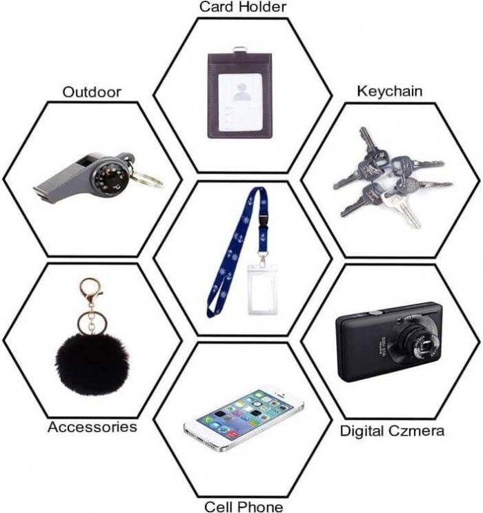 Custom Polyester Lanyard with Safety Breakaway Buckle Neck Strap for School Office Hospital