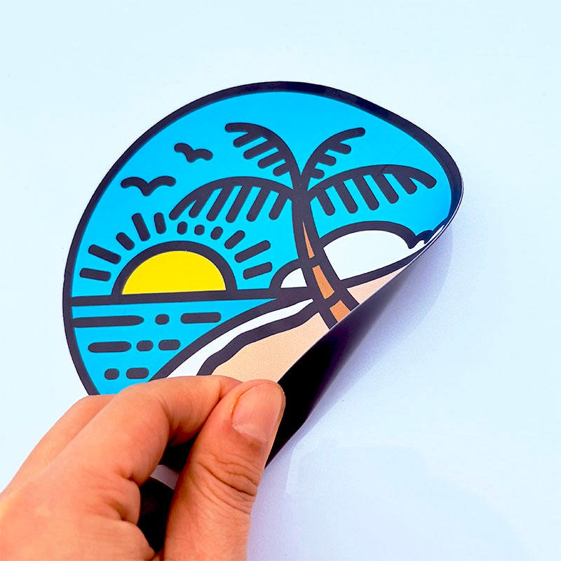 MOQ 20pcs Custom UV Resistant Die Cut Fridge Magnet Stickers Home Decoration Car Bumper Magnet Sticker for Car