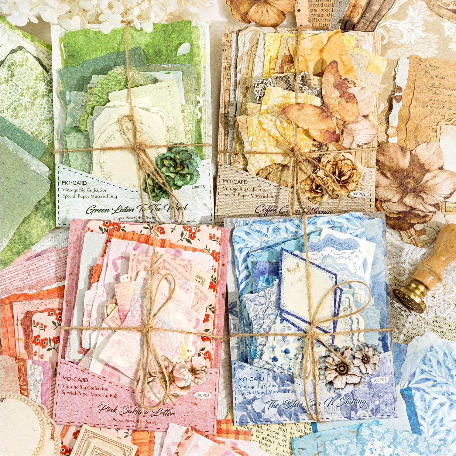28pcs Handmade Scrapbook Paper Craft Textured Paper Special Mix Paper for Scrapbooking Junk Journal Journaling Aesthetic Crafts