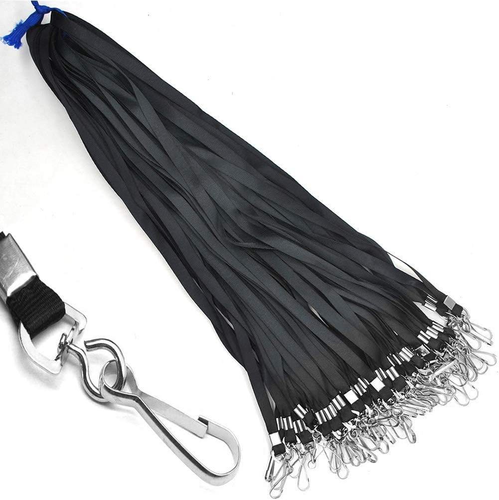Bulk ID Badge Lanyards Swivel Clip Hooks Heavy Duty Flexible Customizable Soft Polyester Holders 19inch Portable Office Event