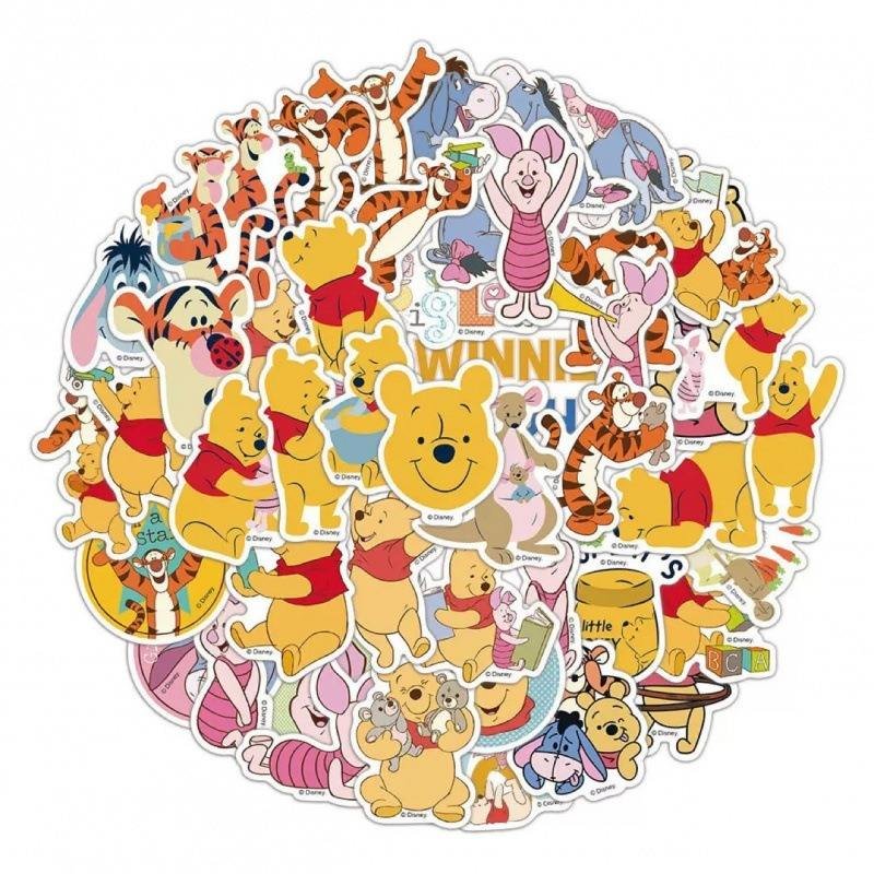50PCS Cartoon Bear Graffiti Stickers Eco-friendly Waterproof PVC Die-Cut DIY Decals for Cup Guitar Laptop Fridge Luggage Decor