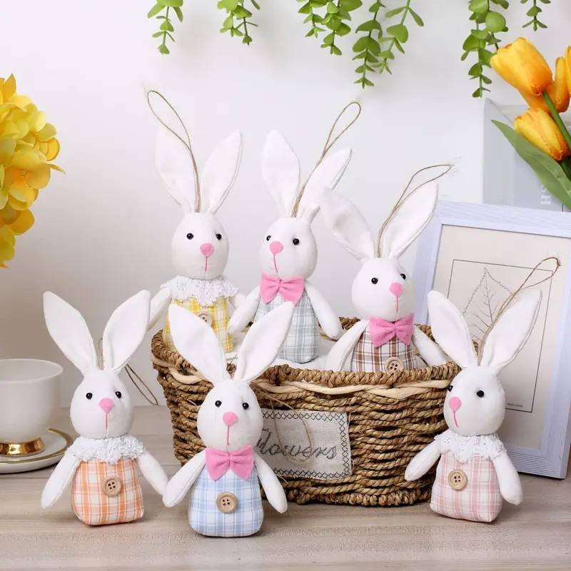 Easter Bunny Hanging Decoration Mini Handmade gnome Plush Toy Spring Party Supplies
