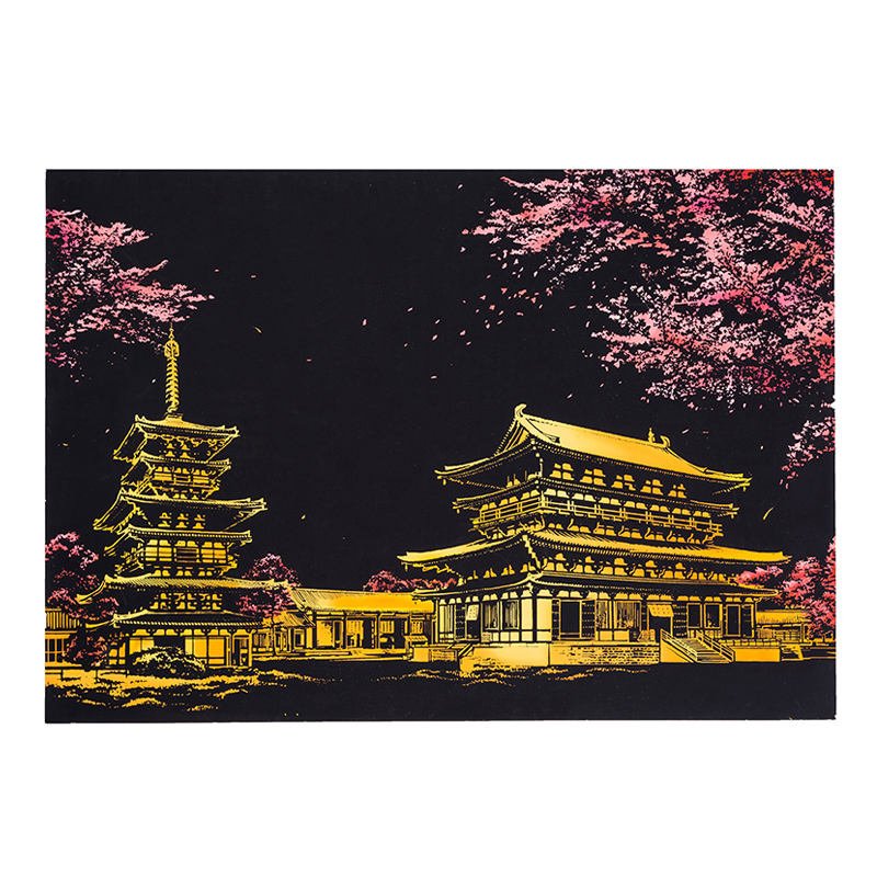 YUELU Scratch Painting Rainbow Paper Sketch DIY Art Craft City Series Scratch Drawing Paper Creative Gift With Bamboo Stick
