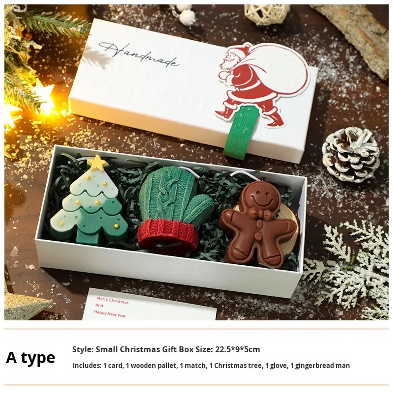 Handmade Creative Christmas Shaped Candle Gift Box Attractive Atmospheric Holiday Gift Set