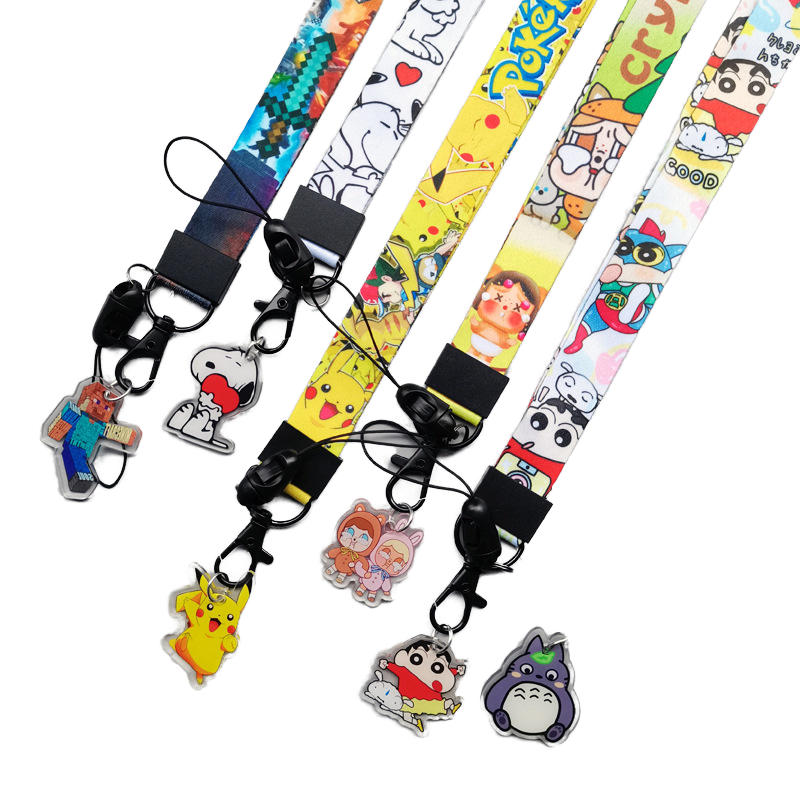 Wholesale Personalized Blank Polyester Badge Neck Straps Blank Key Printing Custom Lanyard With Buckle Adjustable