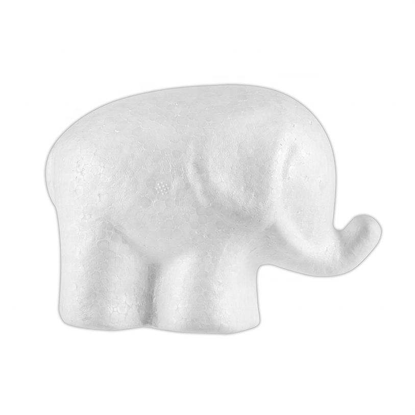 Expanded Polystyrene Resin Foam Crafts Styrofoam Craft Elephant Shape Polyfoam Animals for Children Diy