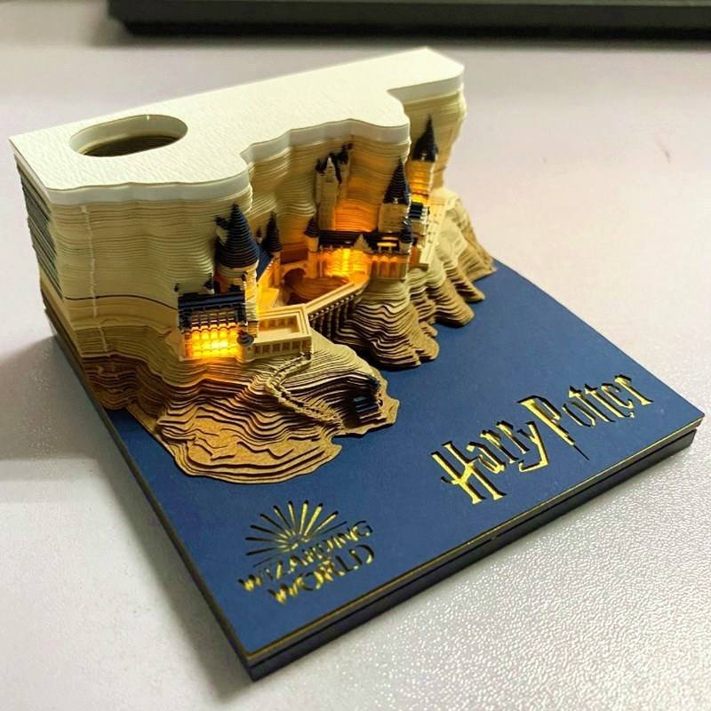 Christmas Gift Hary Potter Magic Castle Three-dimensional Building 3D Memo Pad Desktop Decoration Decoration Paper Crafts