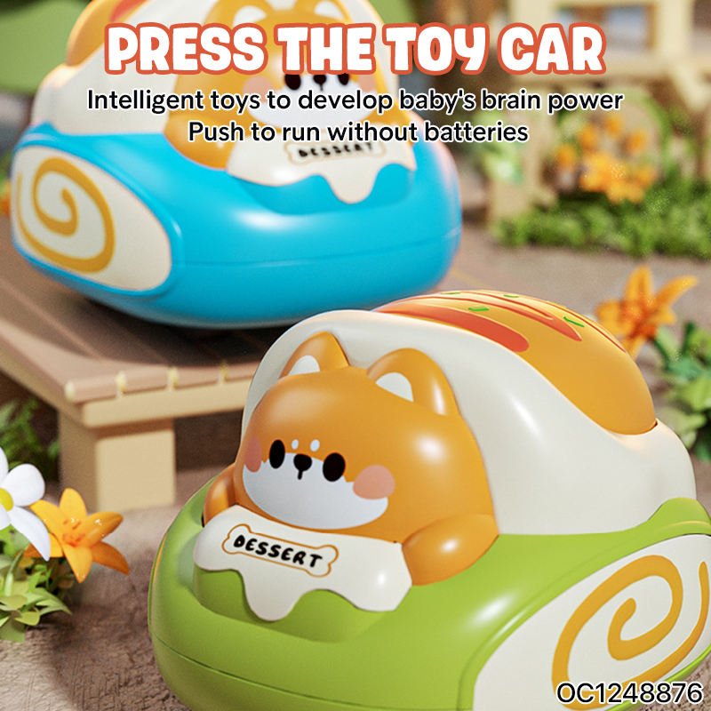 Baby Small Promotional Business Gifts Toys Under 3 Years Press and Go Cartoon Car for Todellers Hand Eye Coordination Training