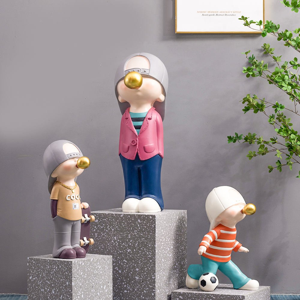 Modern Art New Arrival Decor Statue Polyresin Bubble Boy Crafts Gifts Living Room Tabletop Resin Home Decoration