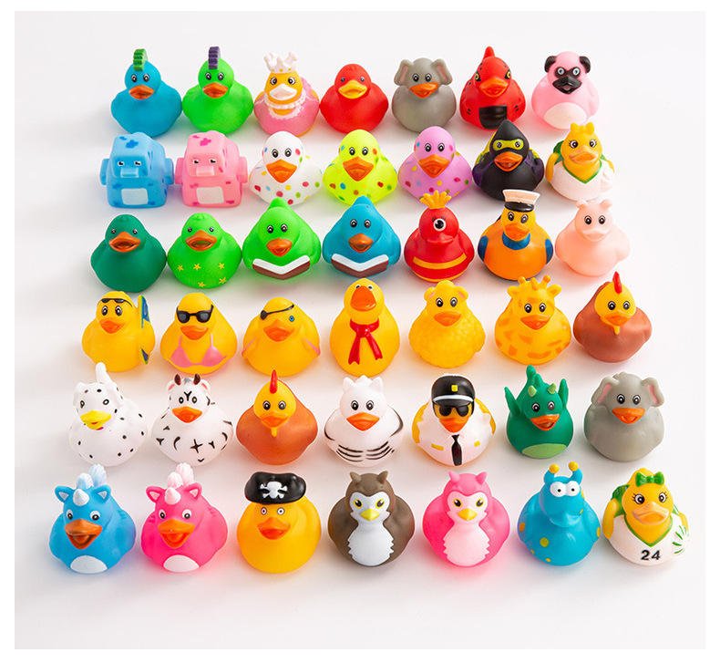 Promotional Custom PVC Squeaky Water Floating Printed Animal Toys Rubber Duck for Party Favors & Birthdays