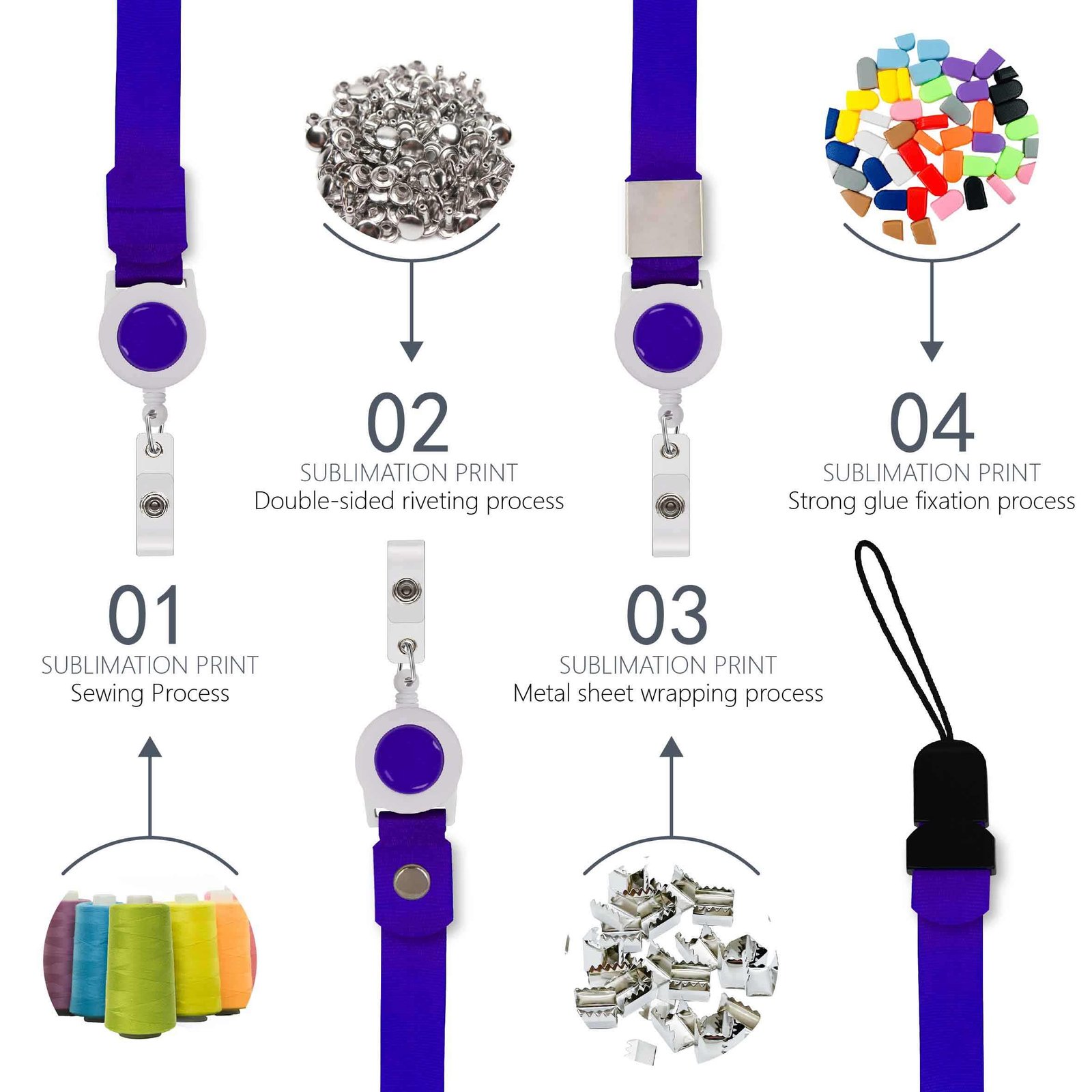 RTS Personalized Polyester Promotional Lanyard with Hook Neck Straps Keychain for Mobile Phone ID Card Lanyards