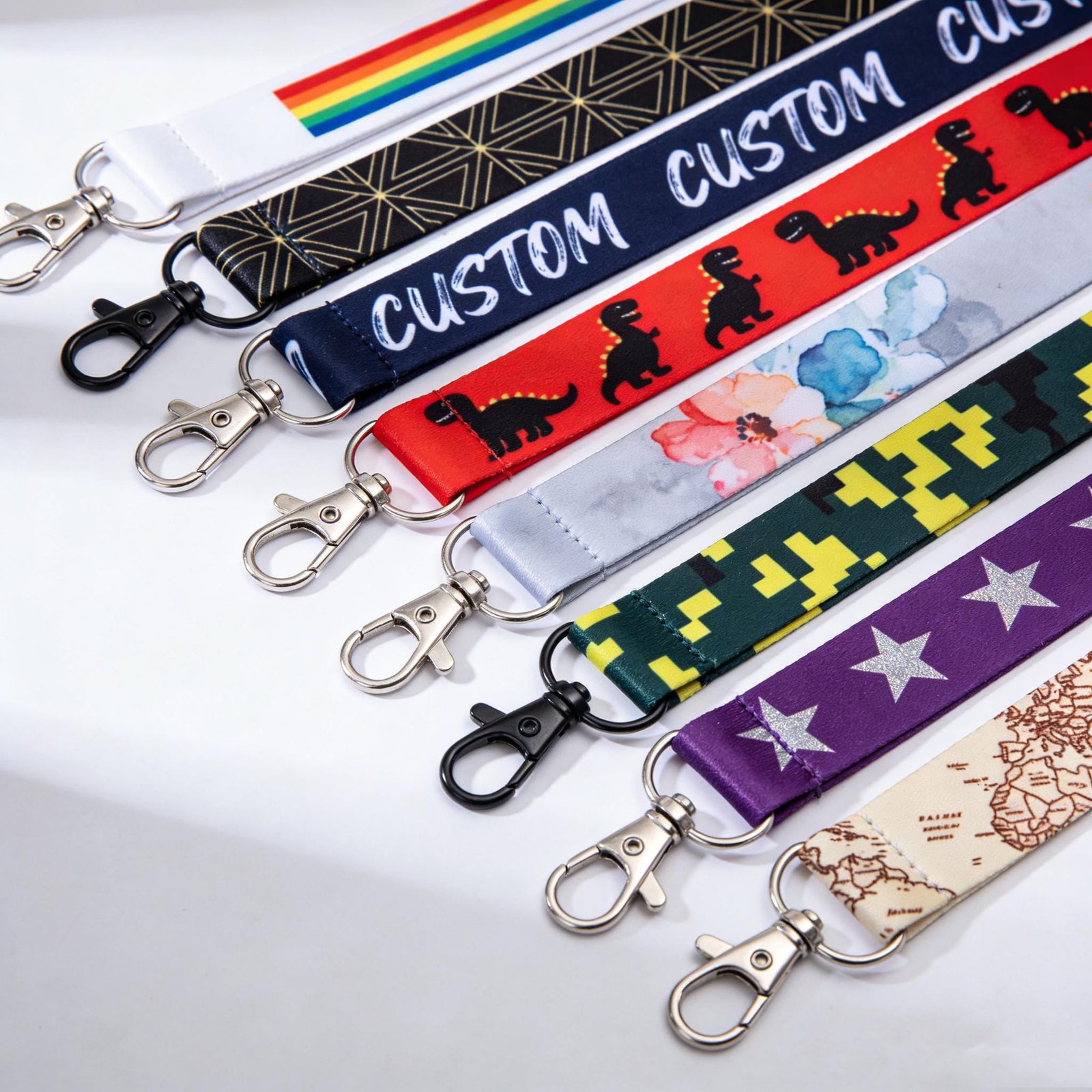 OEM ODM Accept Custom Design High Quality Lanyards Assorted Patterns Heat Transfer Printing Multi Style Polyester Lanyards