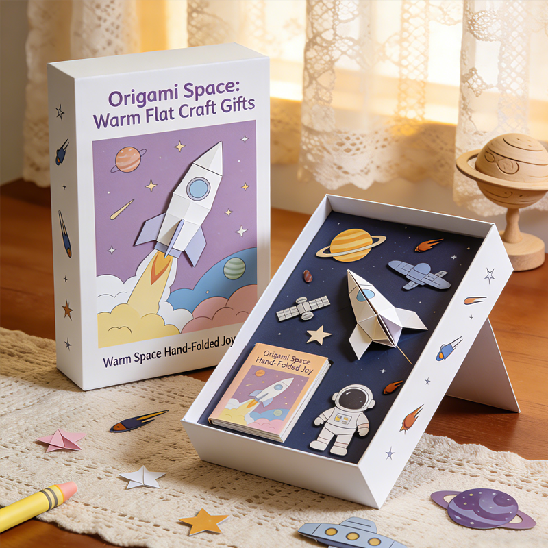 Children's Handmade Cardboard Origami Set-Fun Educational Paper Origami Toys with Customizable DIY Materials Box (Carton Theme)