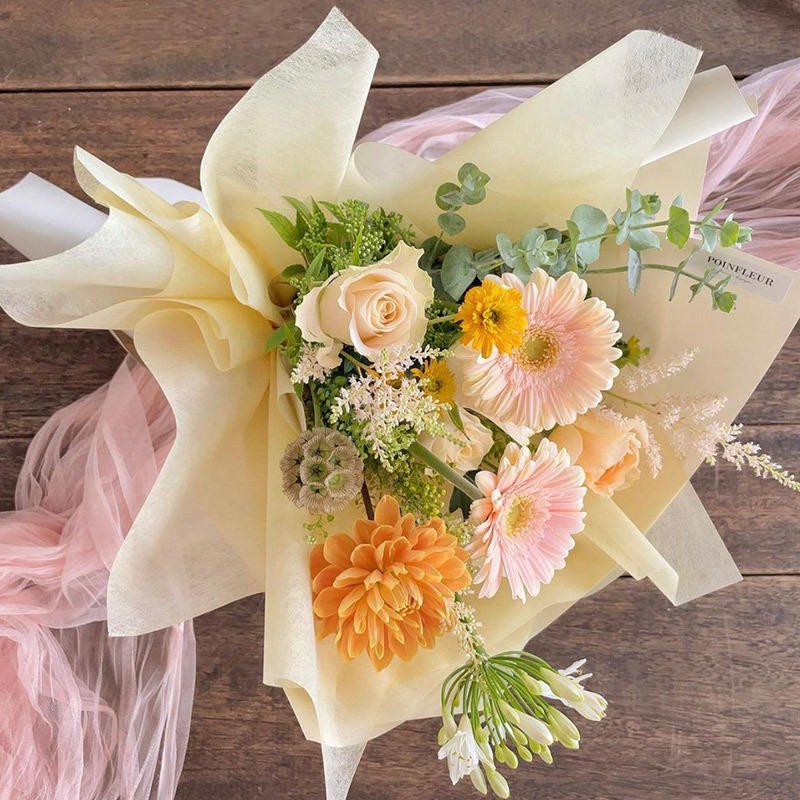 Pack Flower Wrapping Cotton Paper Waterproof Pure Color Bouquet Lining Wrapping Paper Tissue Papers for Flower Gift Shop