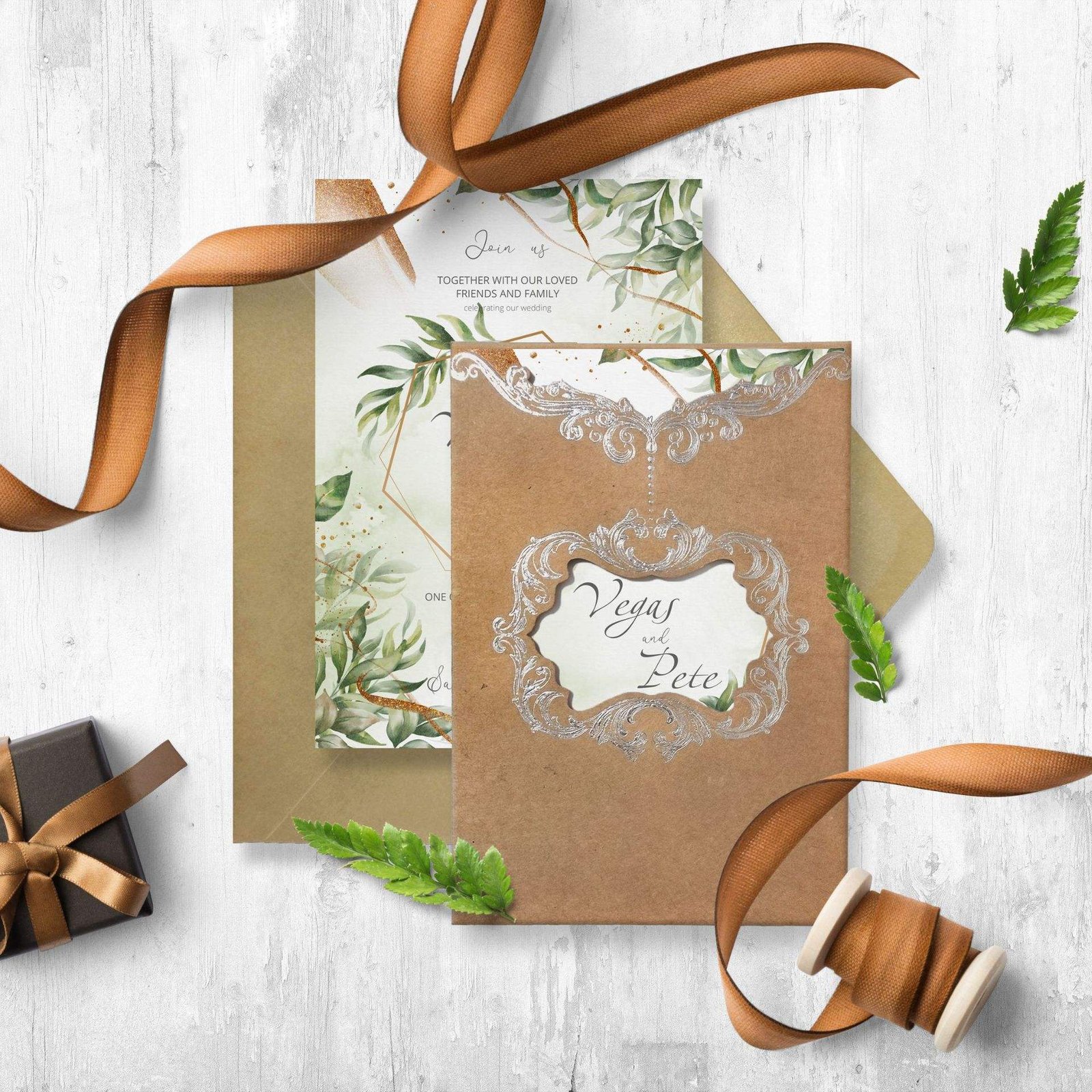 High Quality Custom Cardboard Wedding Invites with Laser-Cut Design Premium Offset Paper Envelopes Global Card