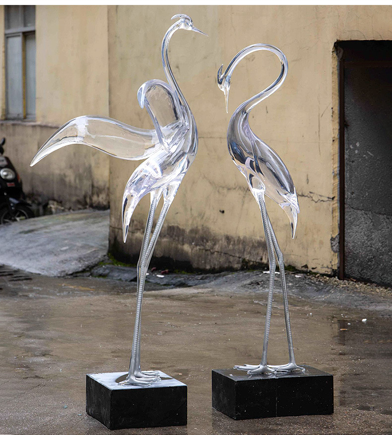Custom-Designed Resin Crafts Transparent Animal Statues Including Horse Elephant Leopard Deer Crane Various Other Animals