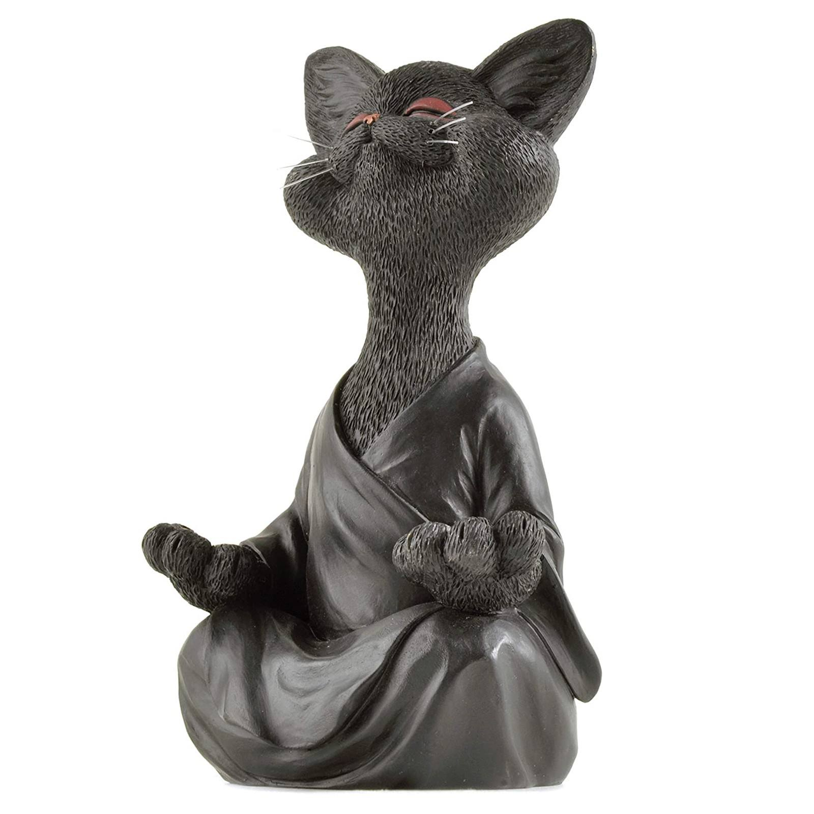 Home Decor Meditation Cat Sculpture Nordic Style Cute Cat Home Room Furniture Ornaments Statue Sitting Animals Resin Crafts