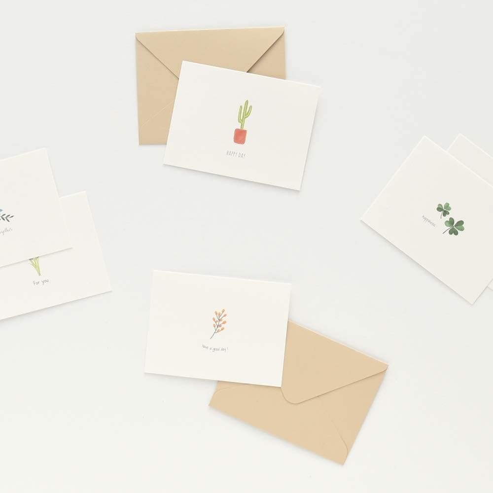 Myway Mix 40 Sheets Mini Single Card Information Small Garden Card with 20 Business Office Envelope Box Small Business Thank You