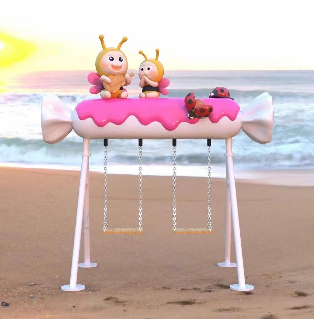 New Product Handmade Custom Size Cloud Double Swing Display Outdoor Beach Other Fiberglass Resin Crafts