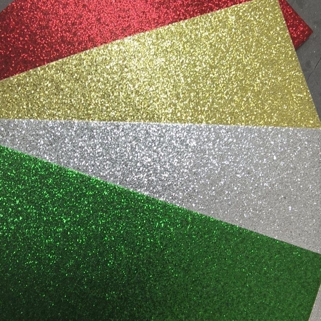 Eco Friendly Recycled Glitter Paper Sheets for DIY Craft Wrapping Greeting Cards Non Toxic Multi Size Wood Pulp