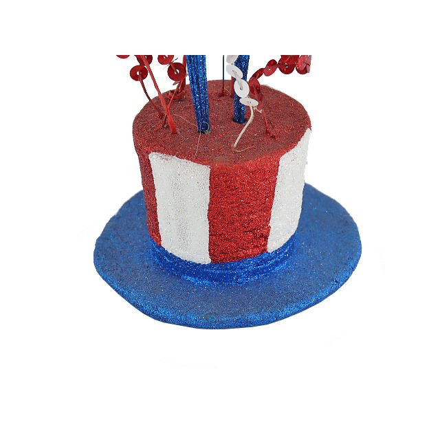 Handmade Polyfoam Bowler Hat for American Independence Day Tabletop Decoration with Sequins for Holiday Decorations