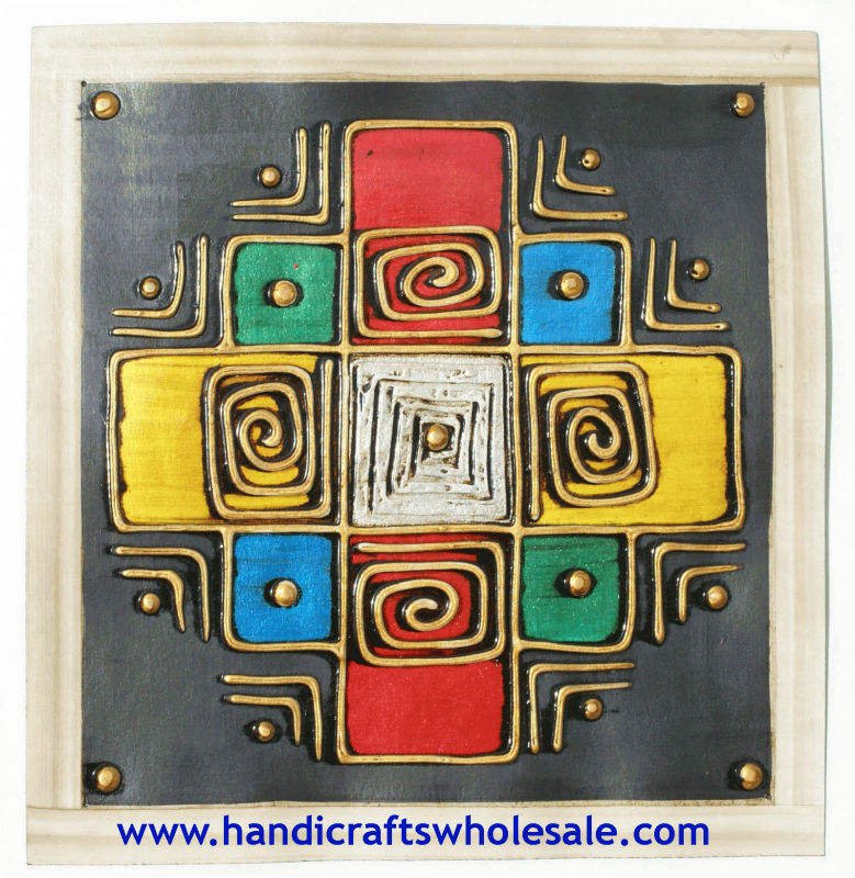 Pre Columbian Art Inspiration Folk Painting Hand Painted Collectible Tribal Craft Andes Paint Wall Decoration Home Artwork