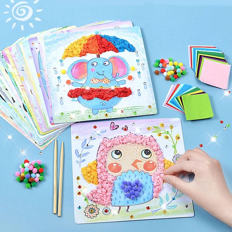 Creative Paper Crafts Kindergarten Children DIY Cartoon Felt Paper Crafts Toys Handicraft Drawing Toys