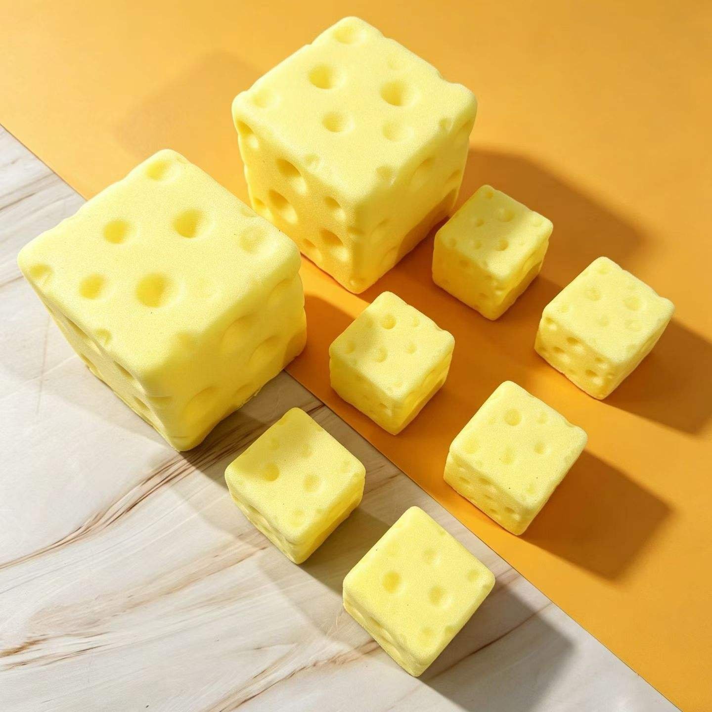 Promotion Toy Cheese Squishy Stress Relief Soft Simulation Cheeses Food Squeeze Toy