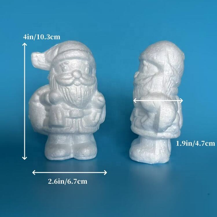 DIY White Painting Santa Claus Doll Christmas Polyfoam Crafts Polystyrene Foam Animal Decorations for Model