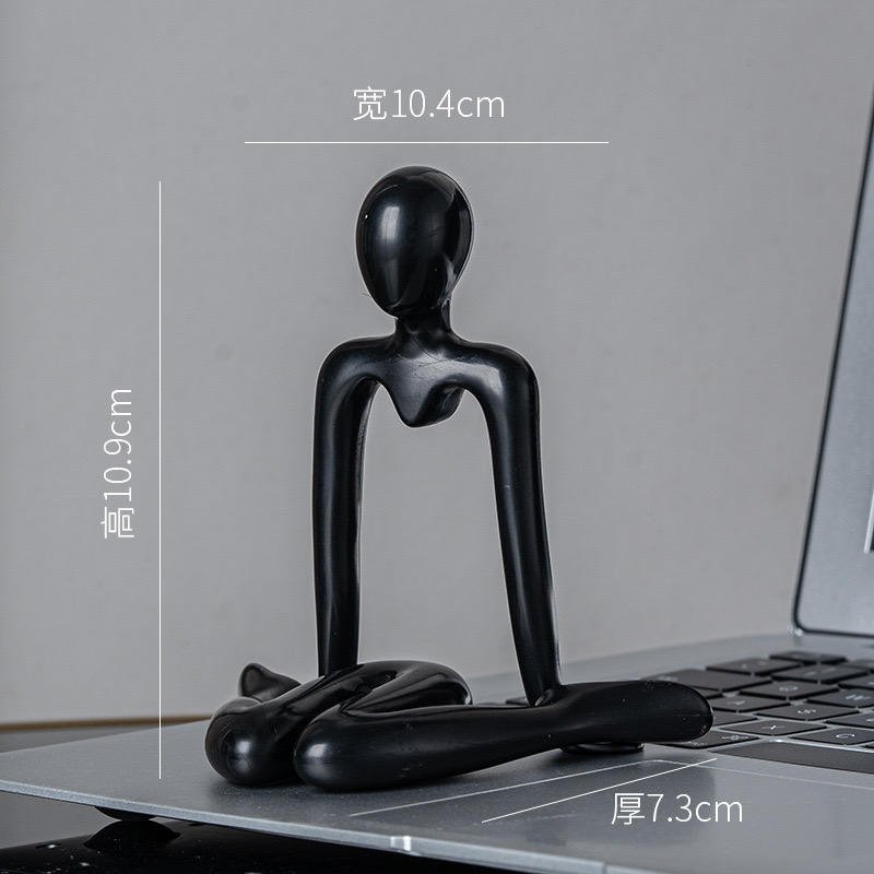 Modern Plastic Crafts Abstract Figure Statue Thinker Sculptures Artificial Figurine Creative Home Decoration for Living Room