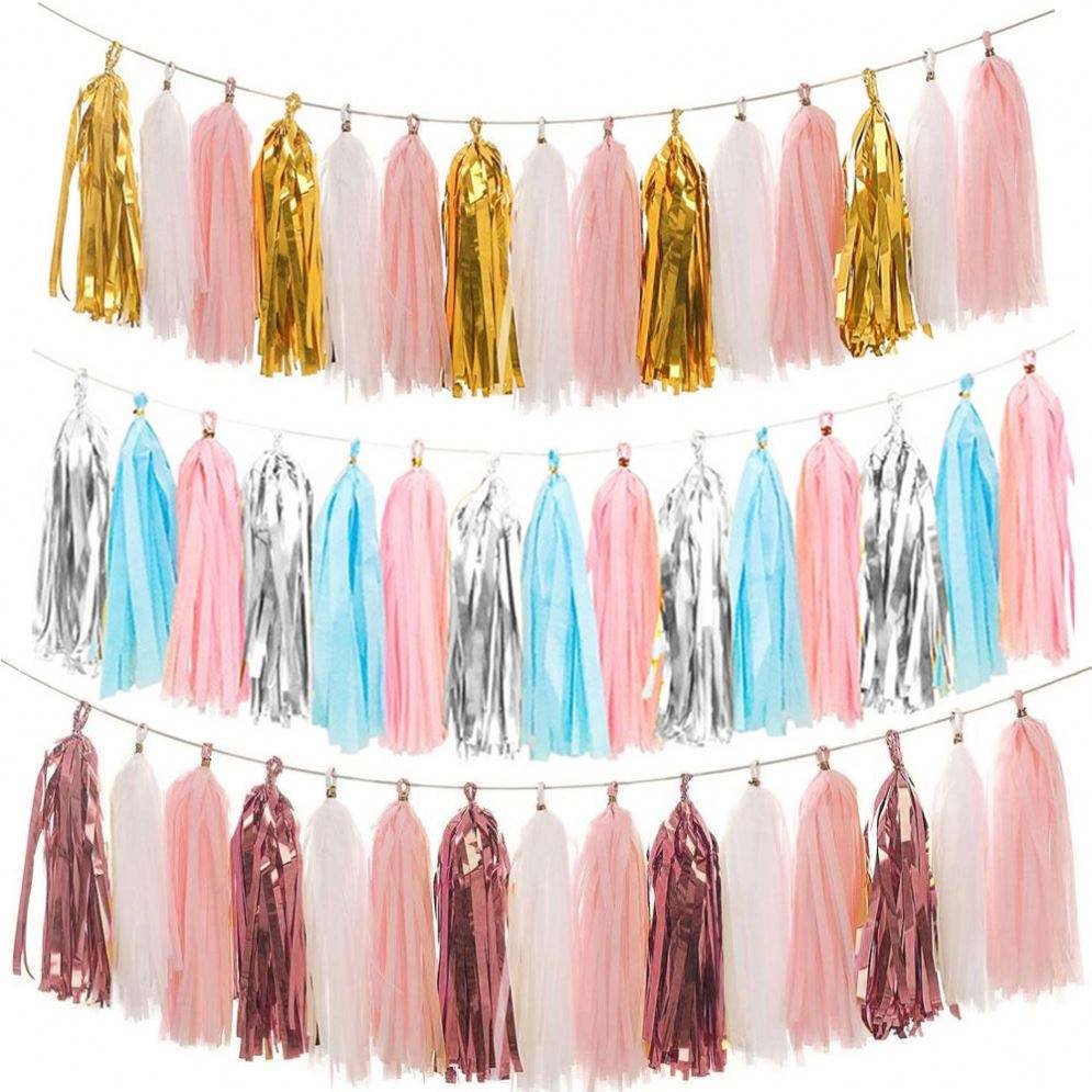 Wedding Party Decoration Strips Tissue Paper Tassel Custom Craft Multi-color Paper Garlands
