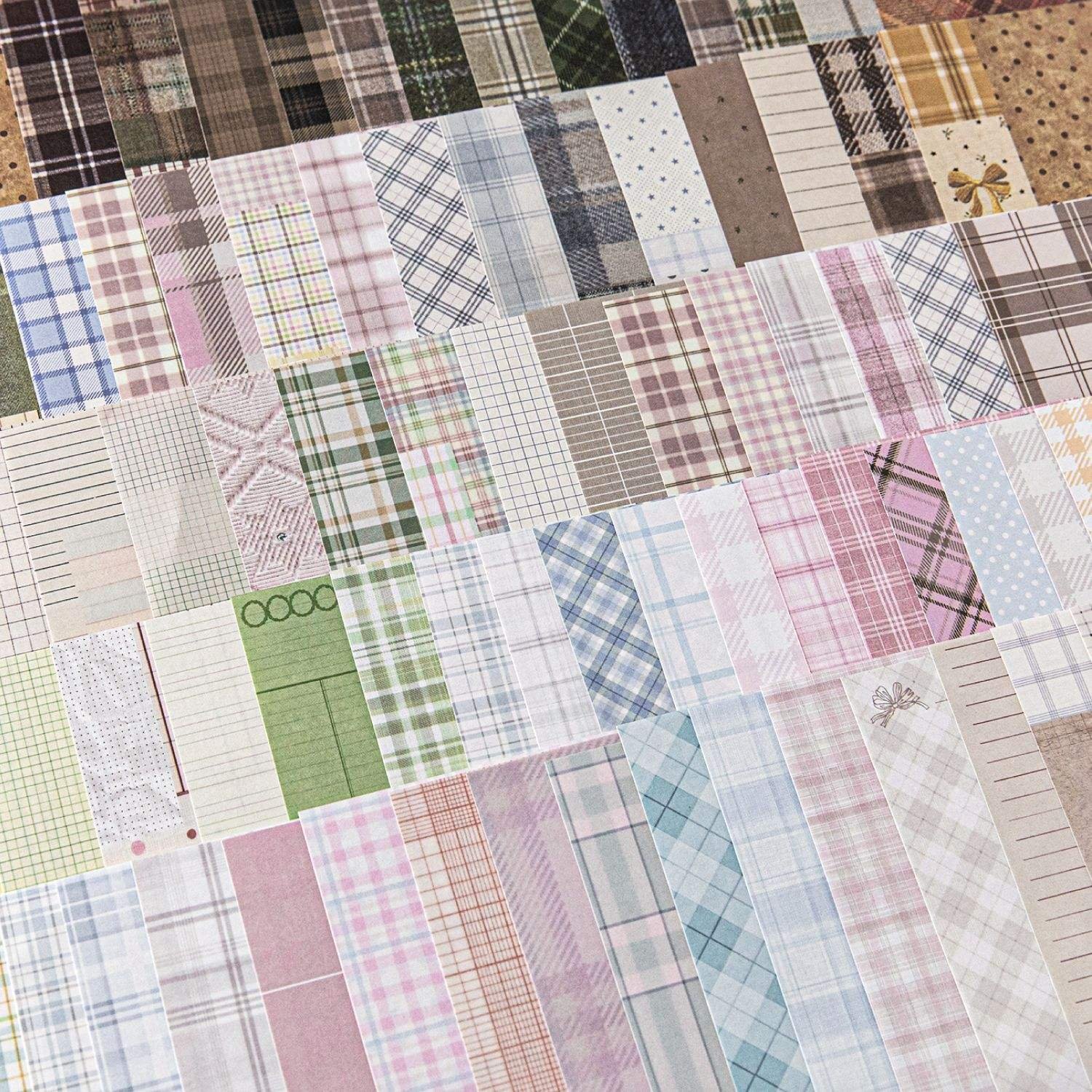 50 Sheets Per Pack Craft Paper Checkered Market Series Retro Handmade Notebook DIY Background Decor Base Paper