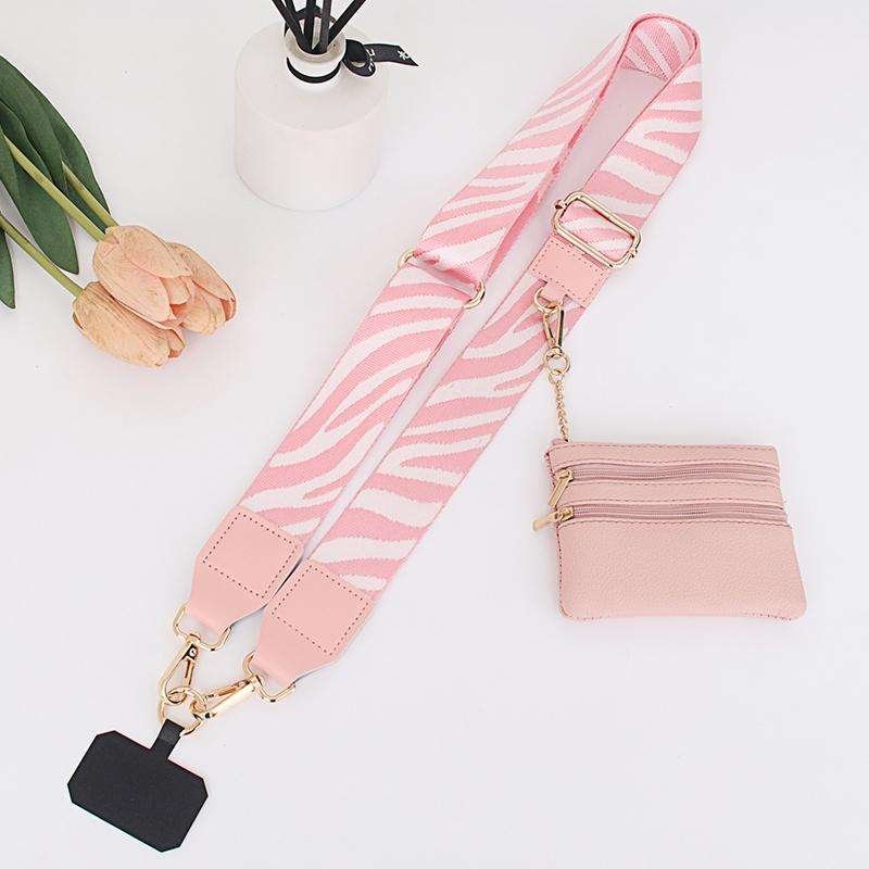 Best-selling Trendy Polyester Screen-printed Mobile Phone Lanyard 3.8cm Wide Adjustable Diagonal Cross-body Bag Strap