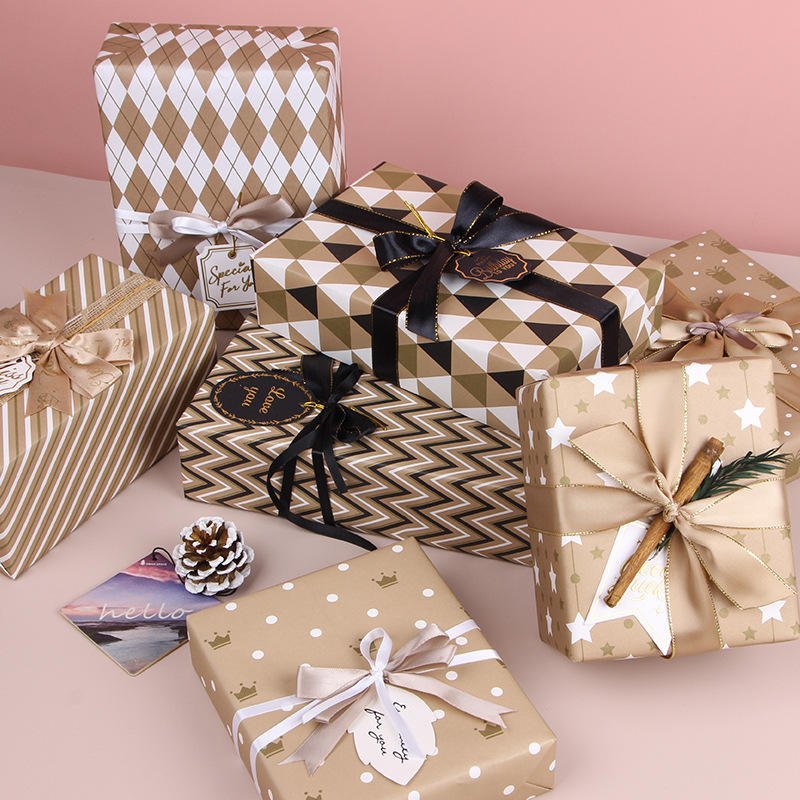 Valentine's Day Birthday Gift Wrapping Paper DIY Craft Packaging Recyclable Kraft Paper for Present Box Decoration Book Covering