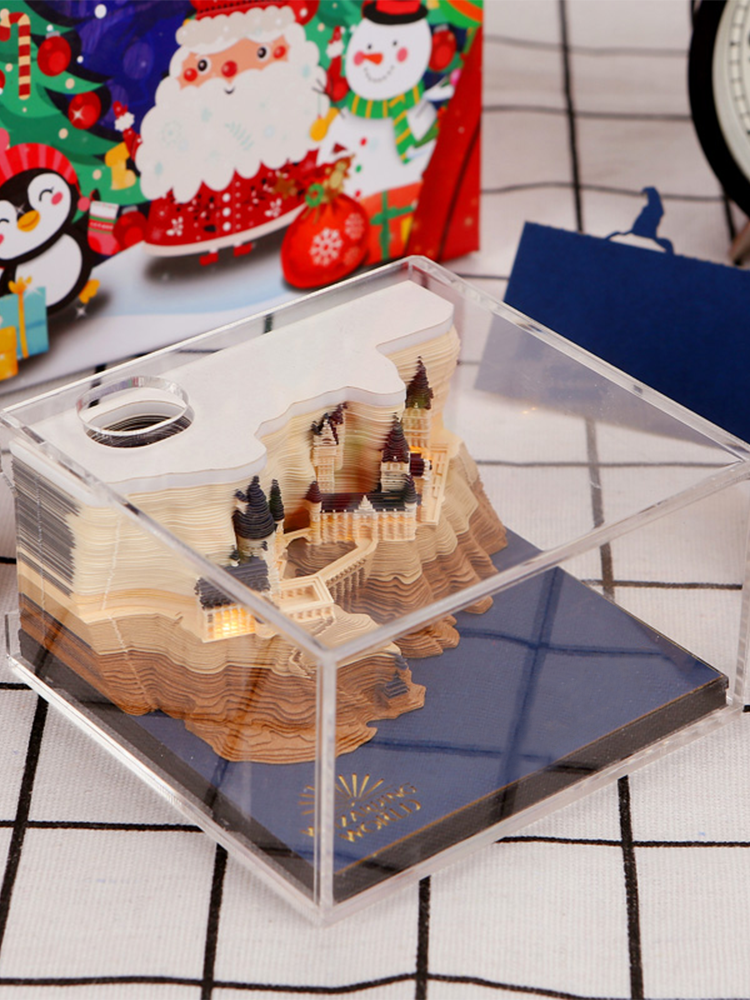 Christmas Gift Hary Potter Magic Castle Three-dimensional Building 3D Memo Pad Desktop Decoration Decoration Paper Crafts