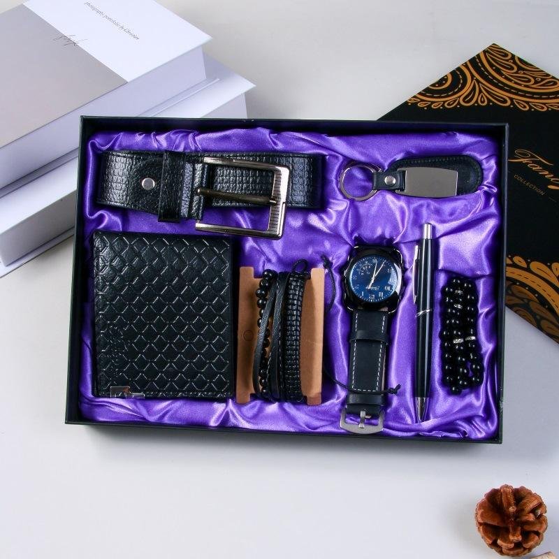 Men's Gift Set for Christmas New Year Thanksgiving Valentine's Day Father's Day Wallet Watch Belt Perfume