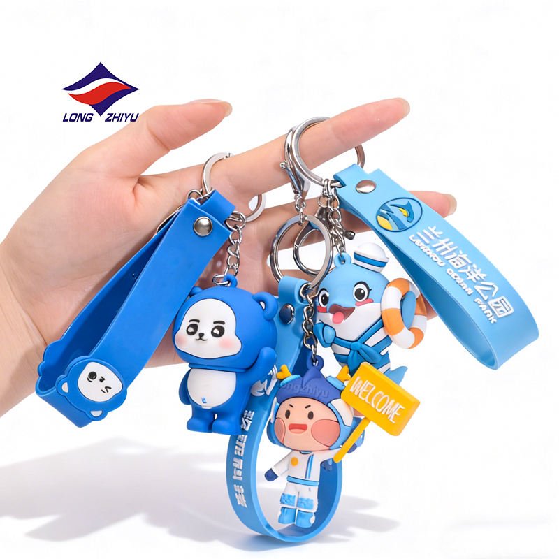 Longzhiyu 20 Years Wholesale Custom 2D/3D Soft Rubber Key Chain Plastic Pvc Key Holder Chain Personalised Logo Fashion Keychains