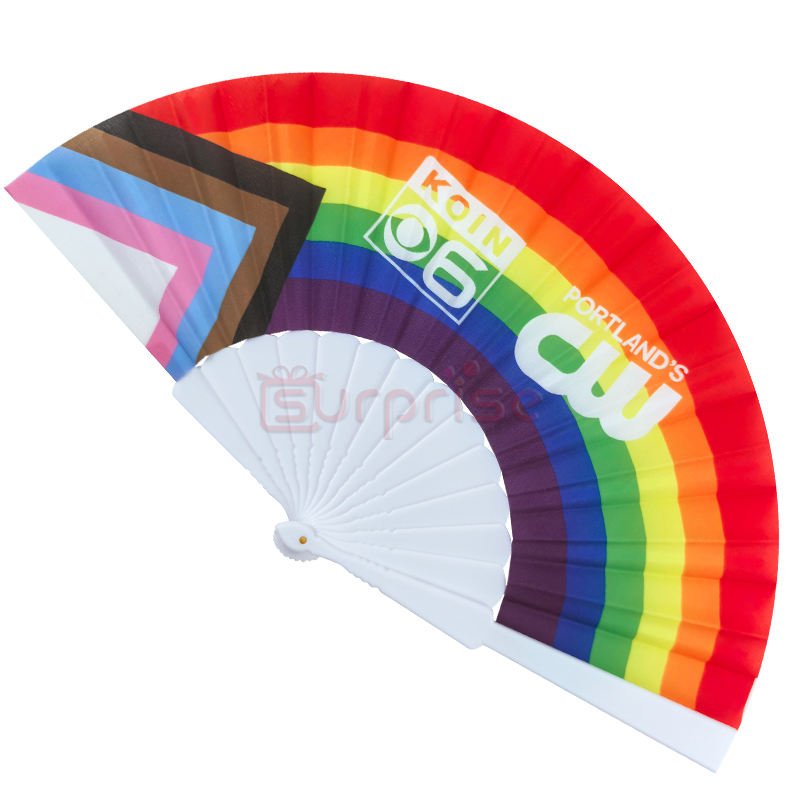 Wholesale 23cm Customized Big Plastic Hand Fans Plastic Clack Rave Fan for Business Gift Bamboo Crafts
