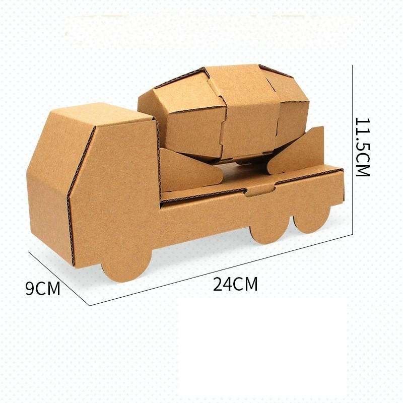 3D Jigsaw Corrugated Paper Craft for Kids Cardboard Assembled Castle Dinosaur Warship Eco-friendly Puzzle Paintable DIY Model