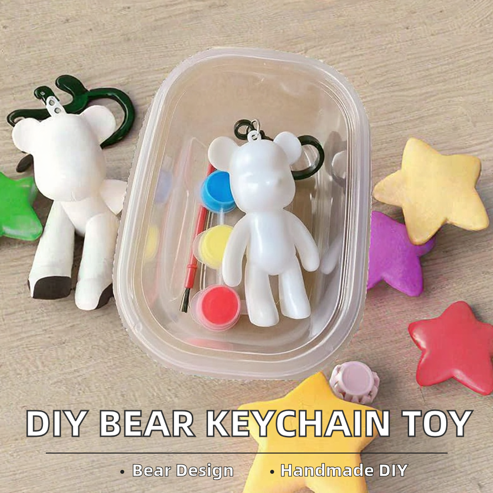 Creative DIY Handmade Plastic Bear Toy Children's Graffiti Glue Doll Keychain Internet Celebrity Violent Hot Item Other Crafts