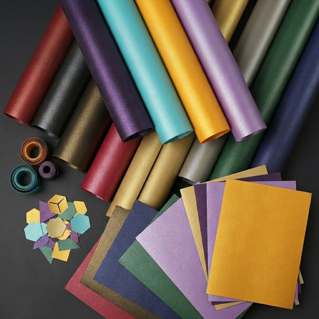 Specialty Shimmering Pearl Paper 120gsm for Luxury Rigid Box Wrapping Printable Pearlescent Specialty Paper for Gift Packaging